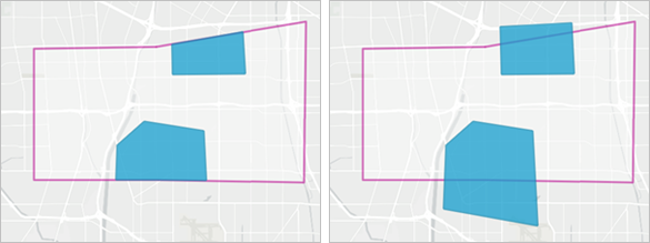 Results of returning only portions of the features (first image) and returning only full features (second image) Results of returning only portions of the features (first image) and returning only full features (second image)